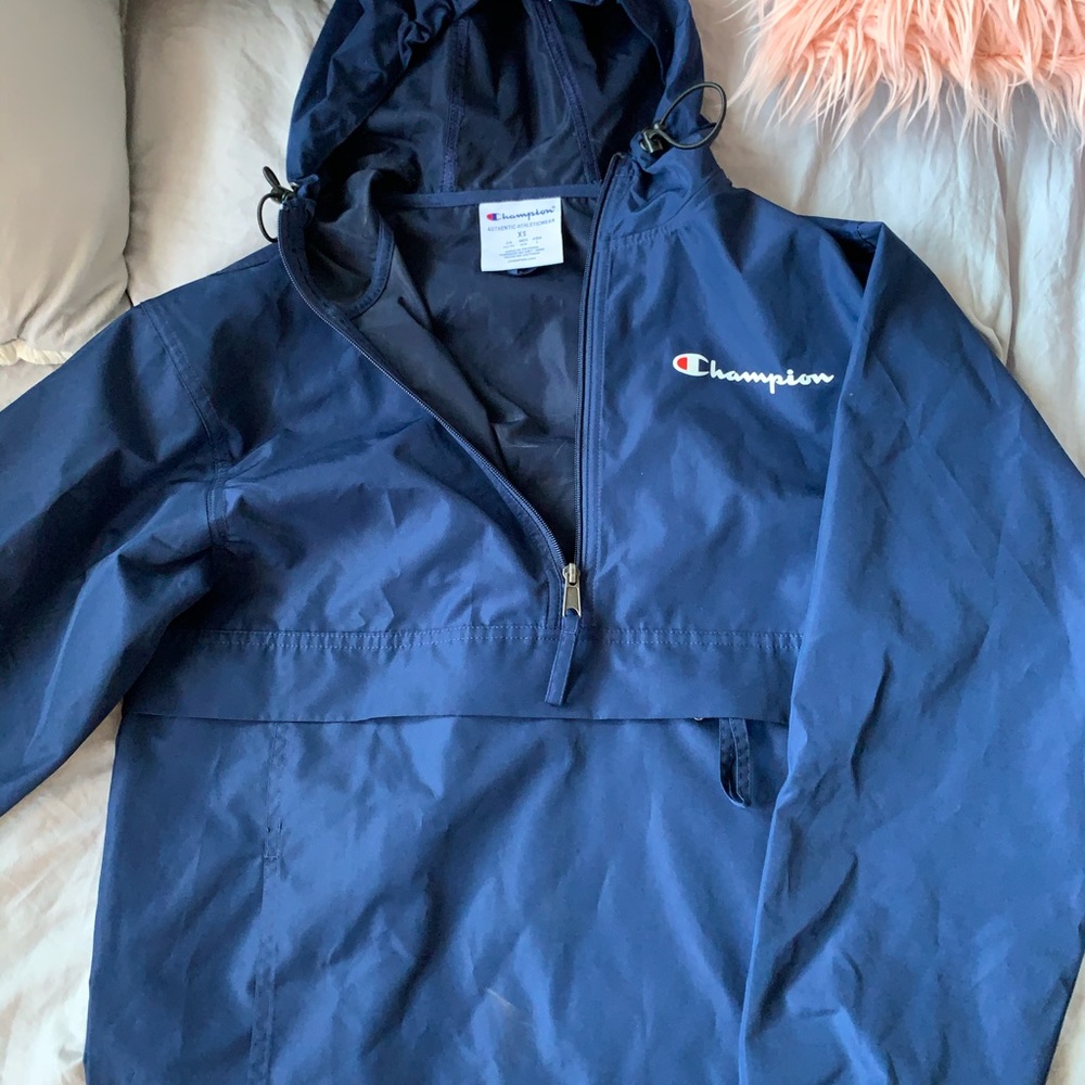 Champion half zip windbreaker, navy blue size XS